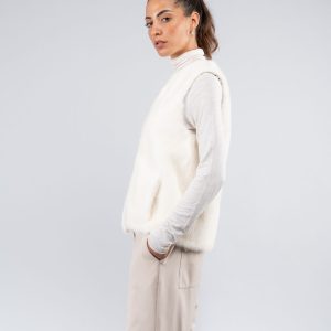 Gilet in visone bianco