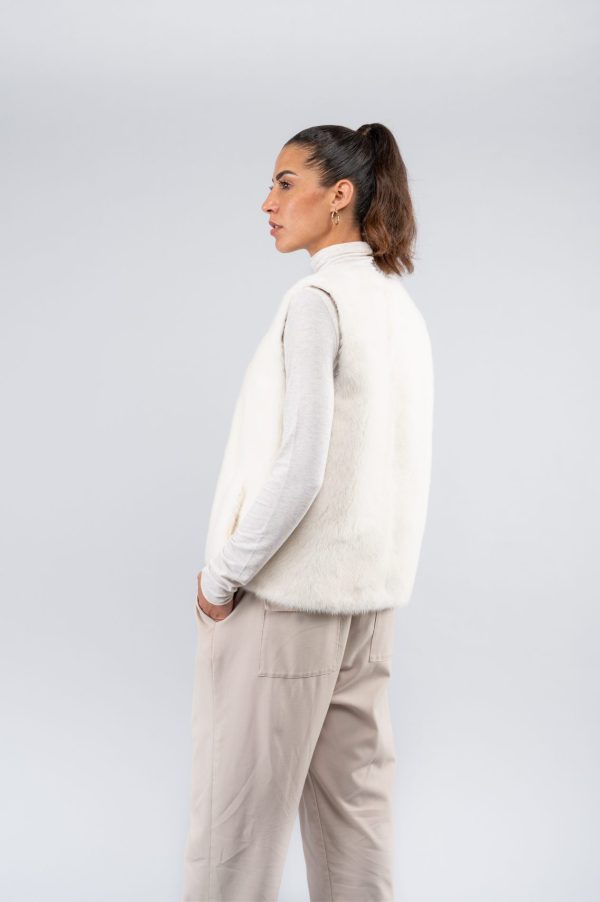 Gilet in visone bianco - immagine 3