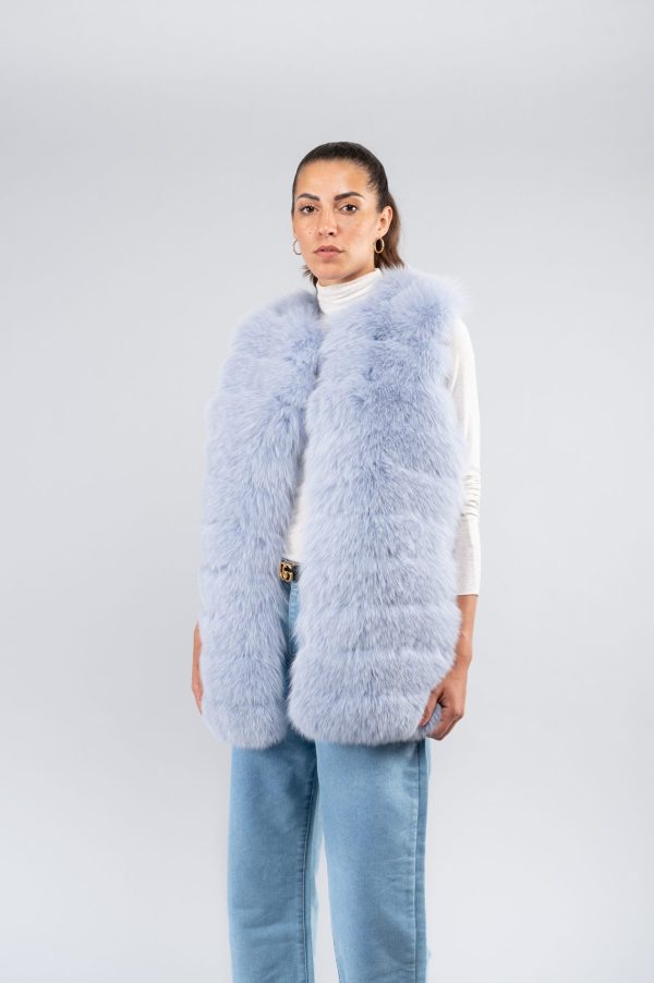 Gilet in volpe con tessuto - immagine 2