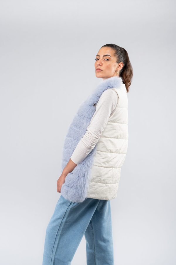 Gilet in volpe con tessuto - immagine 3
