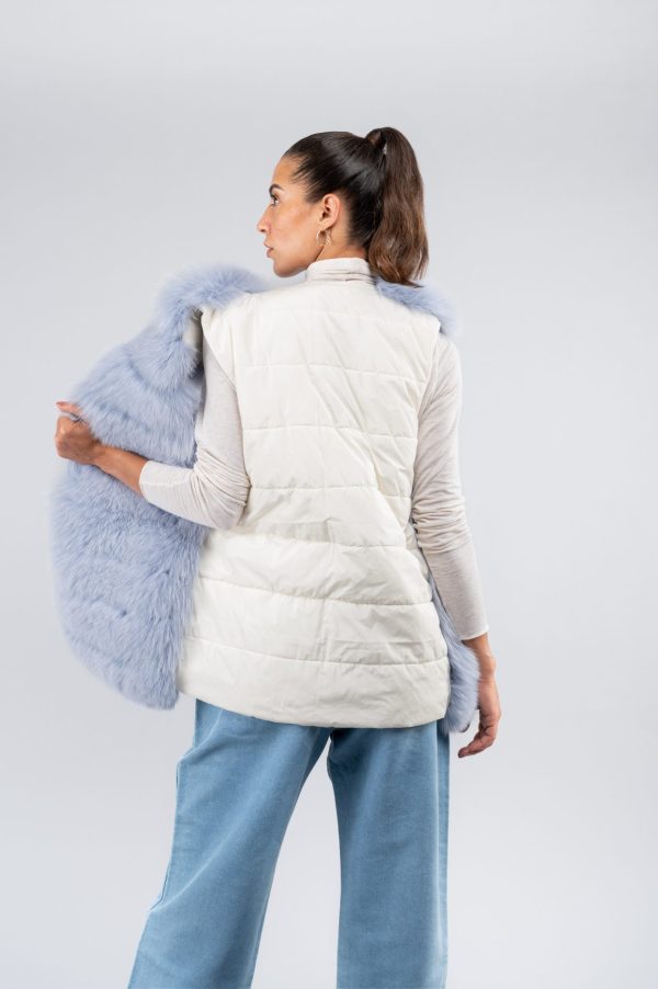 Gilet in volpe con tessuto - immagine 1