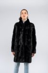 Cappottino lungo in visone con collo alla coreana