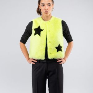 Gilet corto in visone Fluo