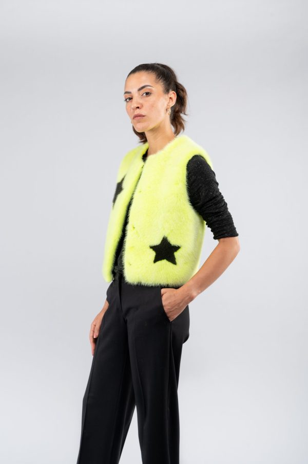 Gilet corto in visone Fluo - immagine 3