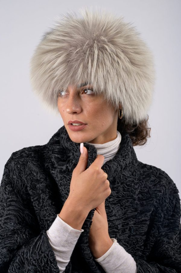 Colbacco in volpe argentata - grigio polvere - immagine 2