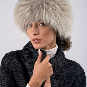Colbacco in volpe argentata - grigio polvere