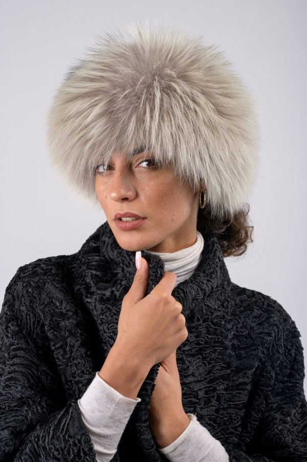 Colbacco in volpe argentata - grigio polvere - immagine 1