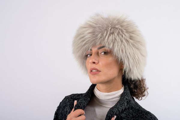 Colbacco in volpe argentata - grigio polvere - immagine 4
