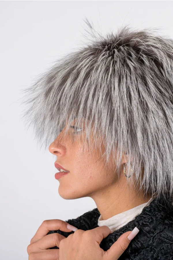 Colbacco in volpe argentata – grigio - immagine 2