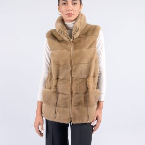 Gilet in visone reversibile