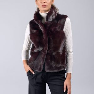 Gilet corto in visione con collo alla coreana