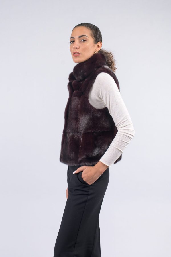 Gilet corto in visione con collo alla coreana - immagine 2
