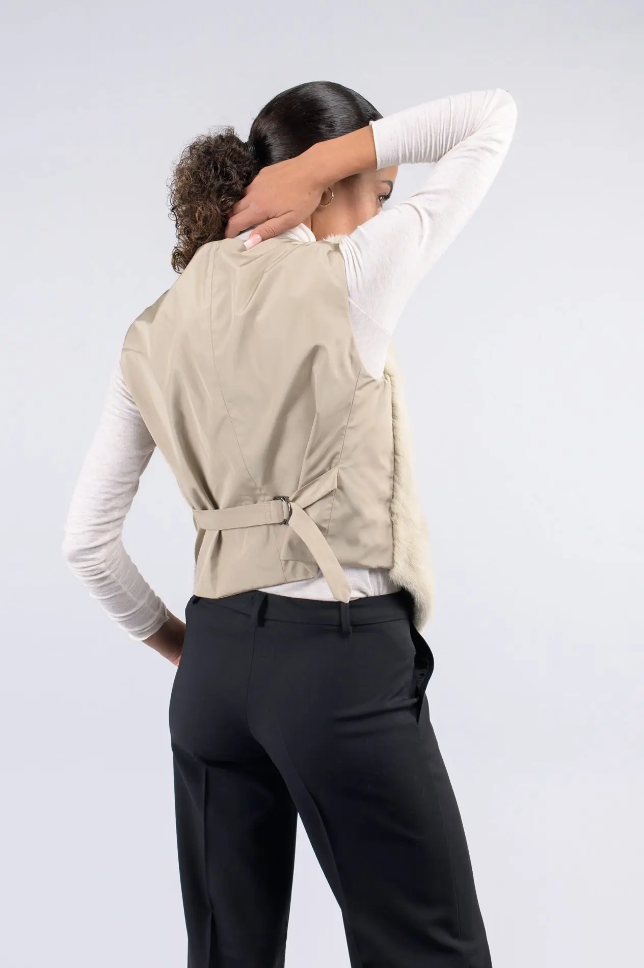 Gilet da uomo visone e tessuto - immagine 3