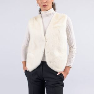 Gilet da uomo con visone pregiato e tessuto