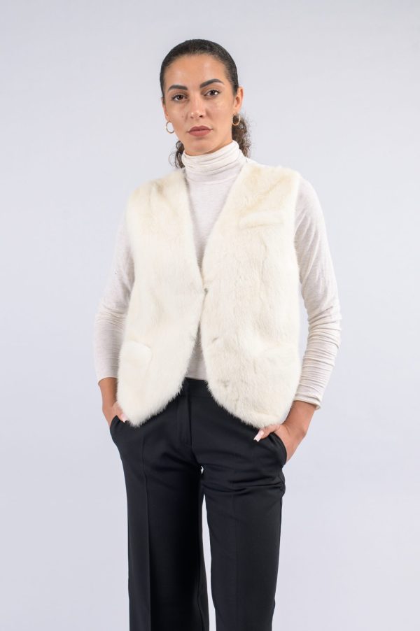 Gilet da uomo con visone pregiato e tessuto - immagine 1