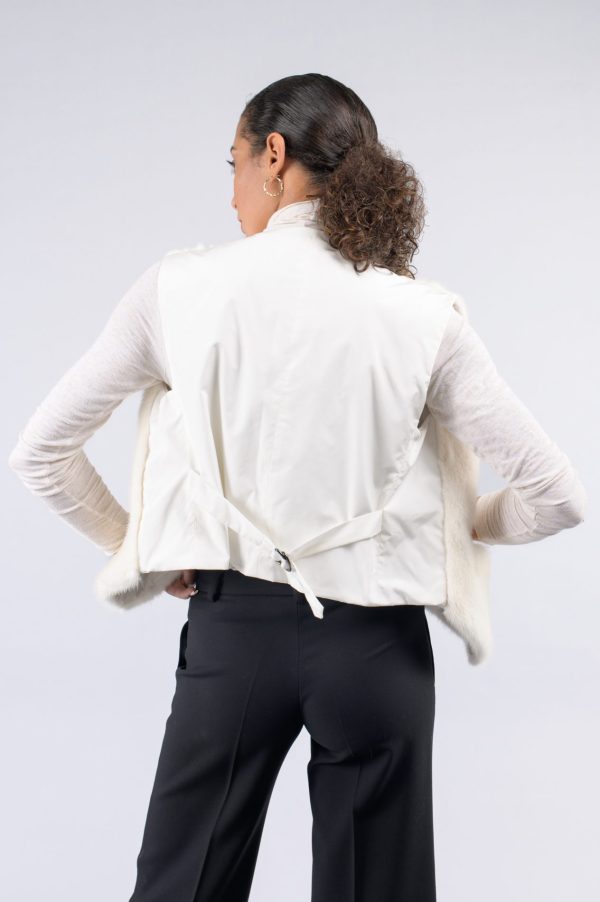 Gilet da uomo con visone pregiato e tessuto - immagine 3