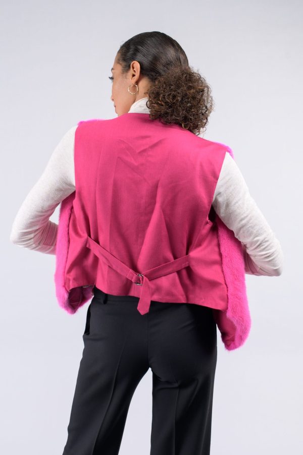 Gilet da uomo in visione e tessuto fucsia - immagine 2