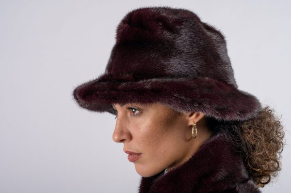 Cappello in visone - bordeaux - immagine 3