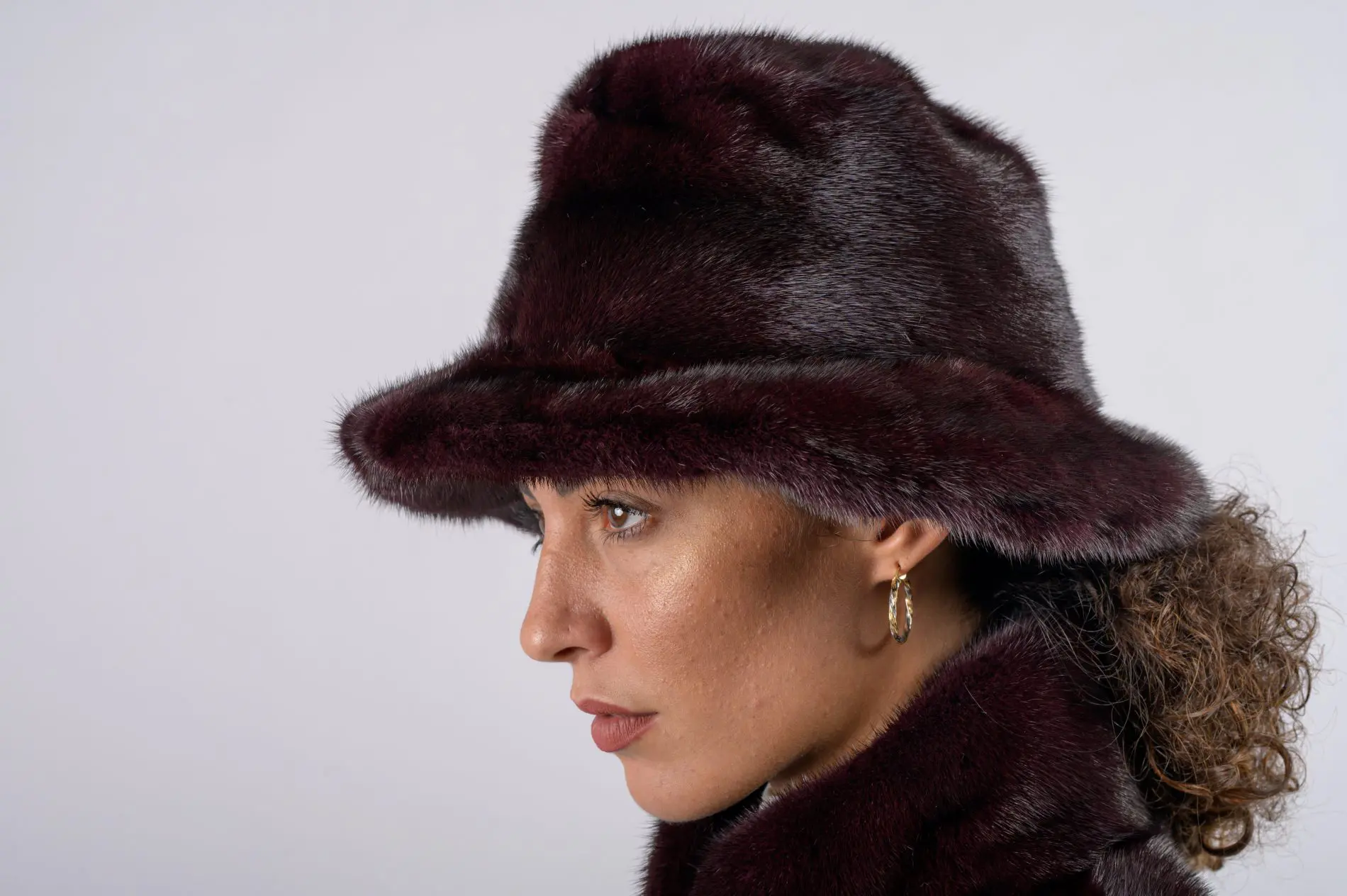 Cappello in visone - bordeaux - immagine 3
