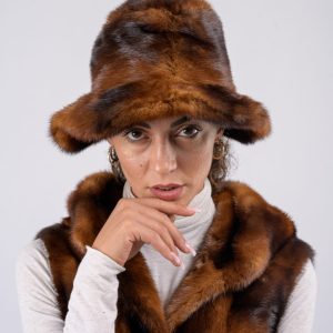 Cappello in visone - marrone