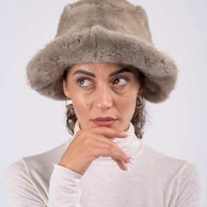 Cappello in visone - silver blue