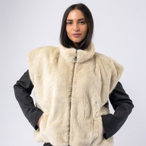 Gilet di Visone color Ghiaccio
