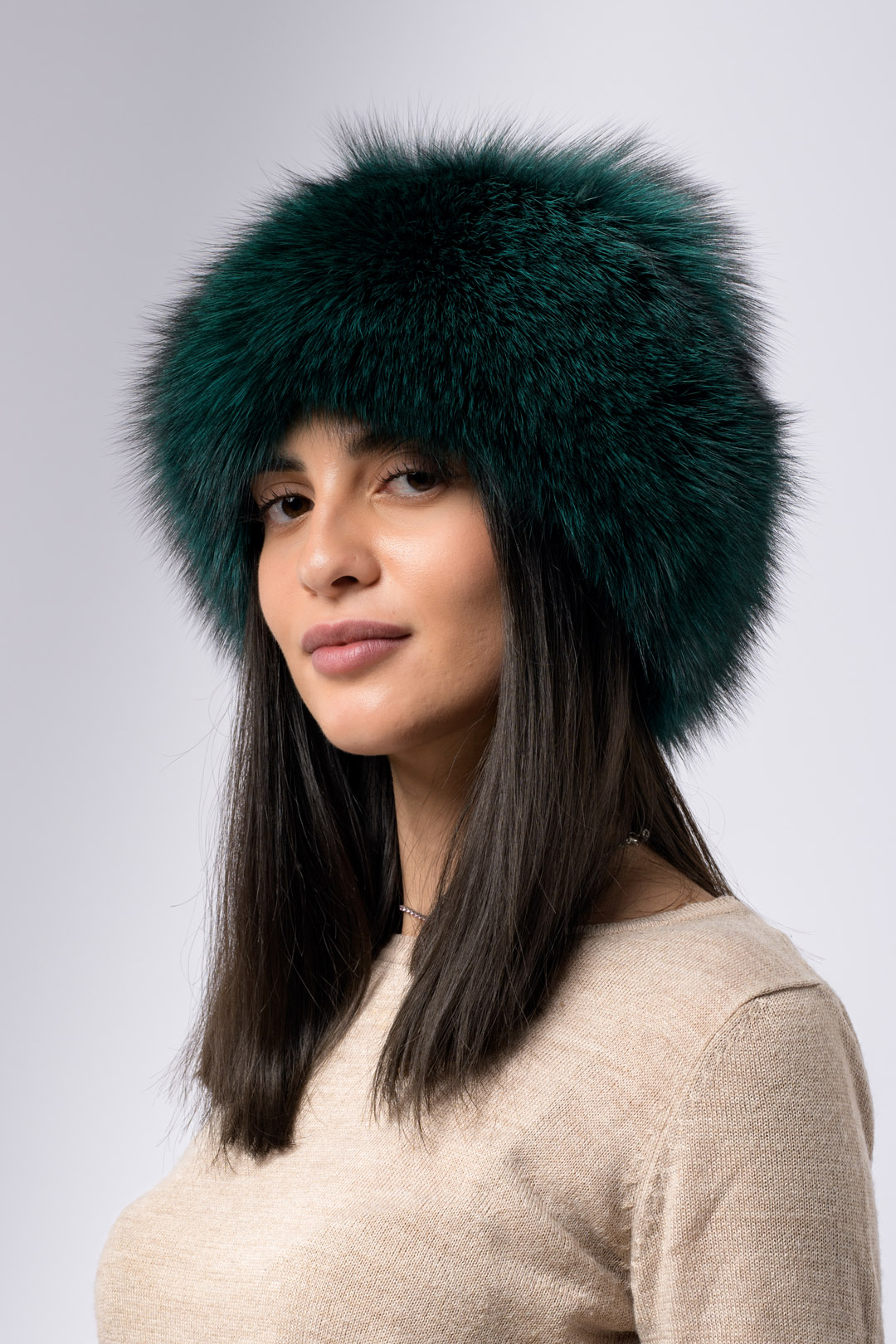 Drusola 25-09-25-301 Colbacco in volpe frost – verde - immagine 2