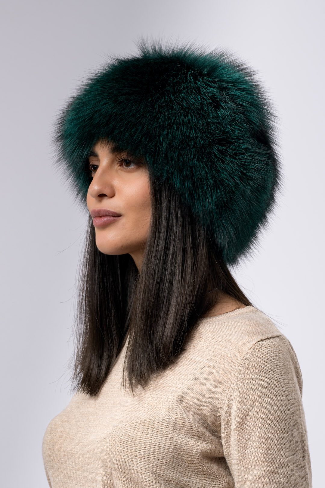 Drusola 25-09-25-303 Colbacco in volpe frost – verde - immagine 3