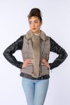 Gilet in tessuto con profilo in Visone
