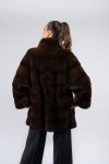 Giacca in visone maschio con collo alla coreana
