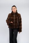 Giacchina in visone con collo alla coreana